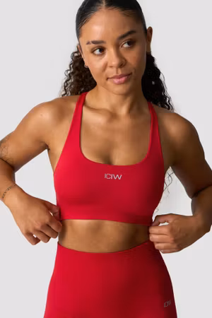 Smidig sömlös sport-bh röd körsbär