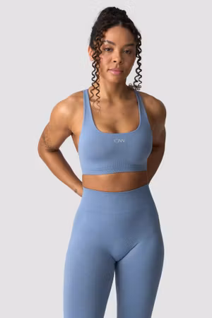 Smidig sömlös sport-bh metallblå