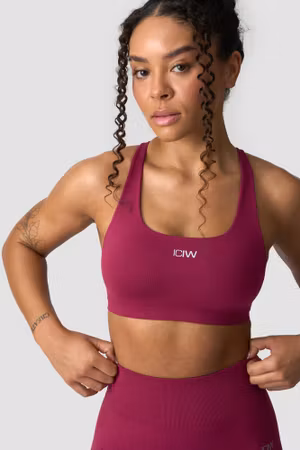 Smidig sömlös sport-bh magenta rosa