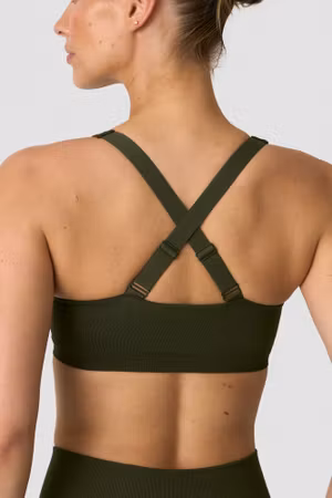 Smidig Sömlös Sport-BH Mörk Khaki Grön