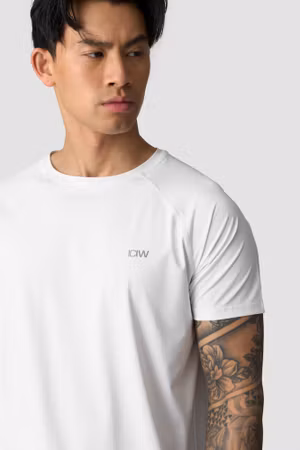 Tränings-T-shirt Melange Herr Vit