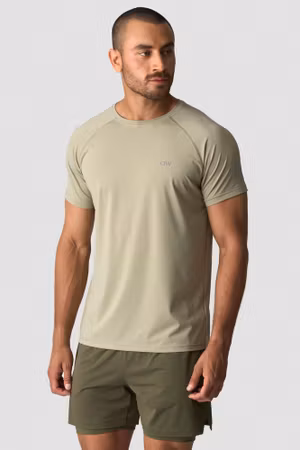 Träningsmelange T-shirt Herr Ljus Khaki Grön