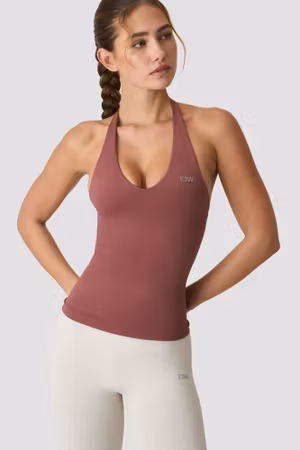 Define Seamless Halter Neck Tank Calm Red