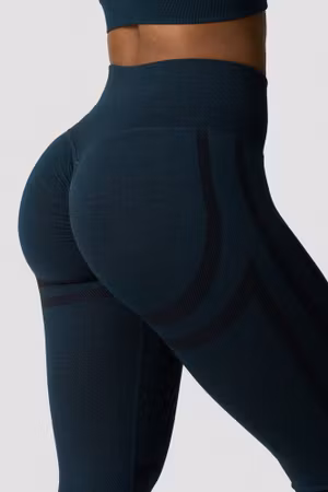 Rush Seamless Tights Dk Blågrön