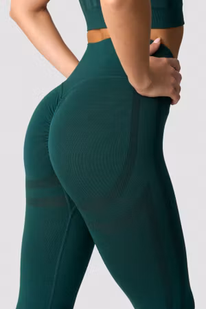 Rush Seamless Tights Mörkgrön Melange