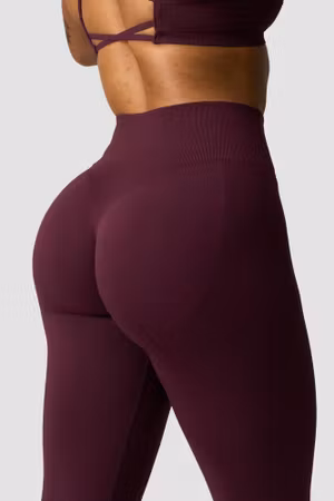 Släta Seamless Strumpbyxor Mörk Mahogny