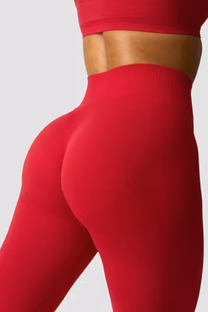 Släta Seamless Strumpbyxor Röda Körsbär