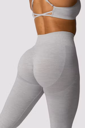 Släta Seamless Strumpbyxor Ljusgrå Melange