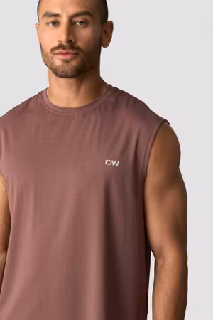 Stride Ärmlös T-shirt Rödbrun