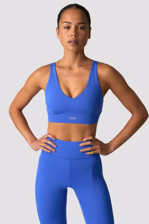Essential sport-bh med medelhögt stöd, virtuell blå