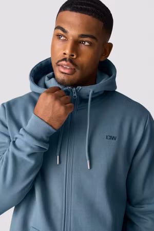 Everyday Zip Hoodie Herr Stålblå