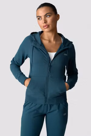 Aktivitets Zip Hoodie Wmn Mörkblå