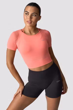 Define Seamless Cropped T-shirt Wmn Ljusrosa Persika