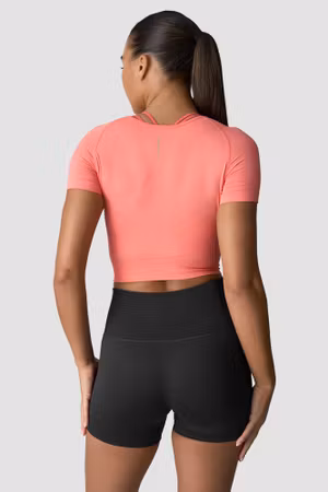 Define Seamless Cropped T-shirt Wmn Ljusrosa Persika