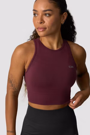 Define Seamless Cropped Linne Mörk Mahogany