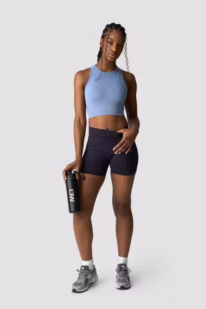 Define Seamless Cropped Linne Metallblå