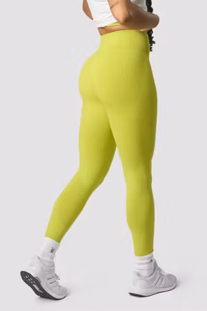 Ribbade Define Seamless Tights Limegröna