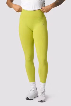 Ribbade Define Seamless Tights Limegröna