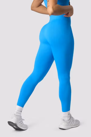 Ribbade Define Seamless Tights Azurblå