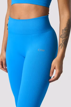 Ribbade Define Seamless Tights Azurblå
