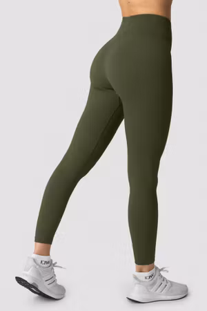 Ribbade Define Seamless Tights Mörk Khaki Grön