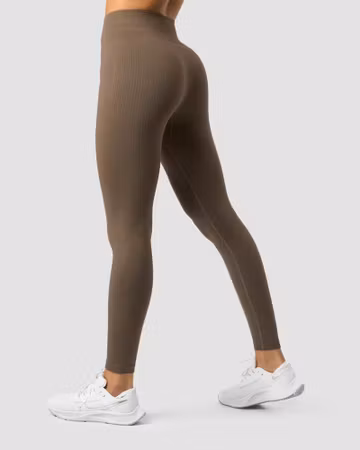 Ribbade Define Seamless Tights Mörk Sand Wmn