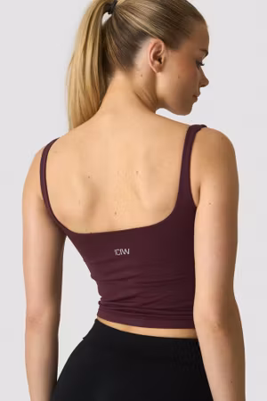 Slät sömlös 2-i-1-tank mörk mahogny