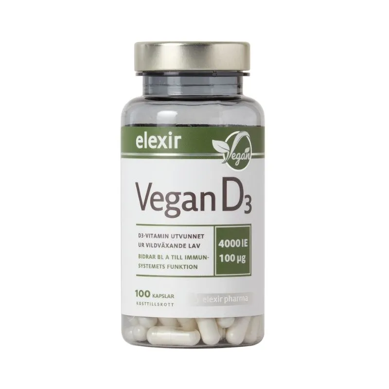 Elexir Pharma D3 Vitamin Vegan 4000IE 100 kapslar