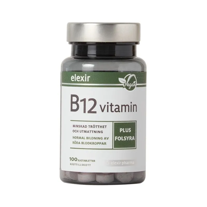 Elexir Pharma B12 Vitamin Vegan 100 sugtablett
