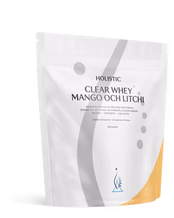 Holistic Clear Whey vassleproteinisolat mango och litchi, 400g