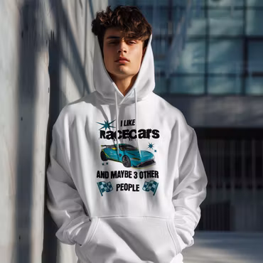 Hettegenser "Racecars" - Hvit