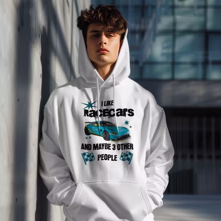 Hettegenser "Racecars" - Hvit