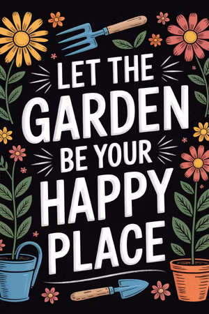 Metallskilt "Happy place"