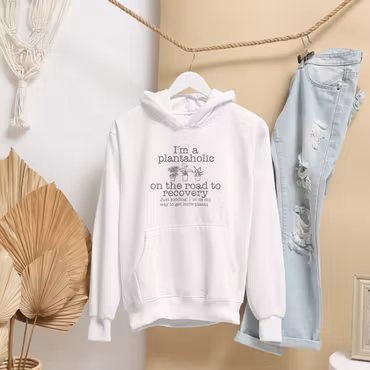 Hettegenser "Plantaholic" - Hvit