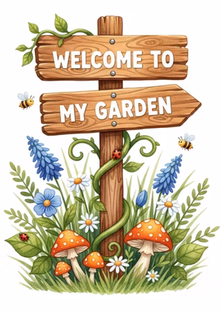 Metallskilt "Welcome"