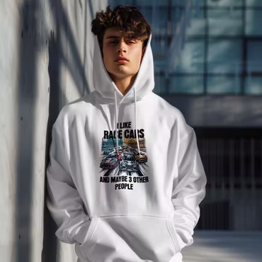 Hettegenser "Racecars" - Hvit