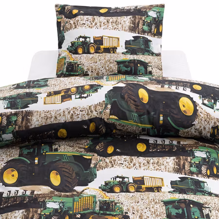 Skördetröska Grön Bäddset Enkeltäcke 150x210