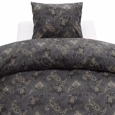 Tilly Svart Paisley Bäddset Enkeltäcke 150x210