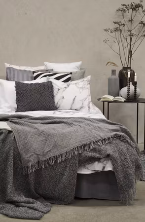 Marmor Vit Bäddset Enkeltäcke 150x210