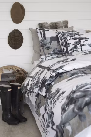 Älg Grå Bäddset Enkeltäcke 150x210