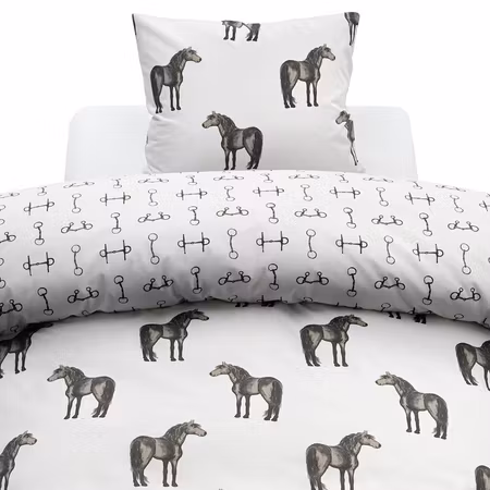 Wendy Brun med hästar Bäddset Enkeltäcke 150x210