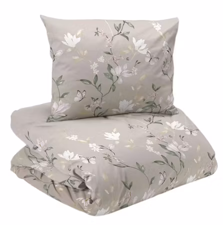 Emma Beige Pastell Satin Bäddset Enkeltäcke 150x210