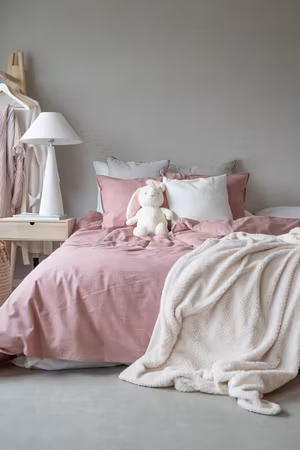 Washed Rosa Bäddset Enkeltäcke 150x210