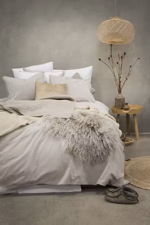 Washed Beige Bäddset Enkeltäcke 150x210