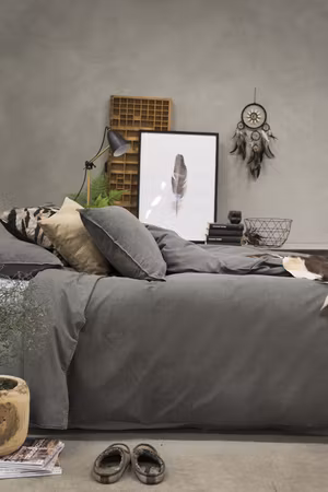 Washed Grå Bäddset Dubbeltäcke 220x210