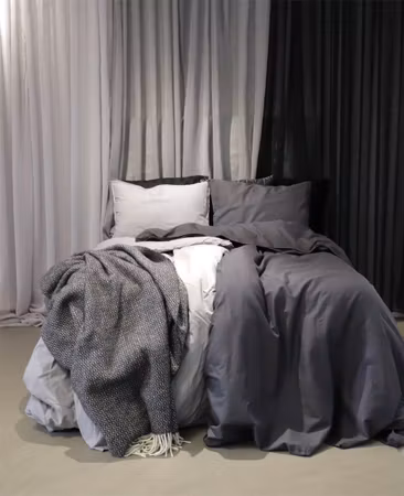 Elton Mörkgrå Bäddset Nina Royal Enkeltäcke 150x210