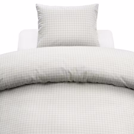 Birger Flanell Offwhite Bäddset Borganäs of Sweden  Enkeltäcke 150x210