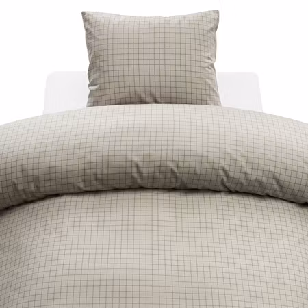 Birger Flanell Greige Bäddset Borganäs of Sweden Enkeltäcke 150x210