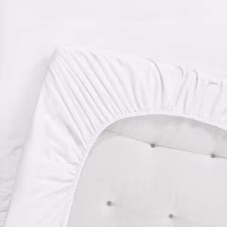 Egyptisk Bomull Dra-på-lakan Vit 160x200 cm