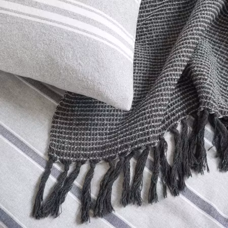 Pläd Valter, Mörkgrå/Grå Återvunnen